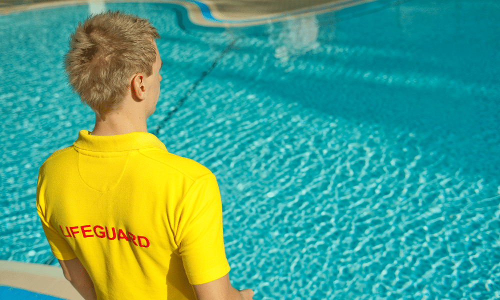 lifeguard supervising a pool